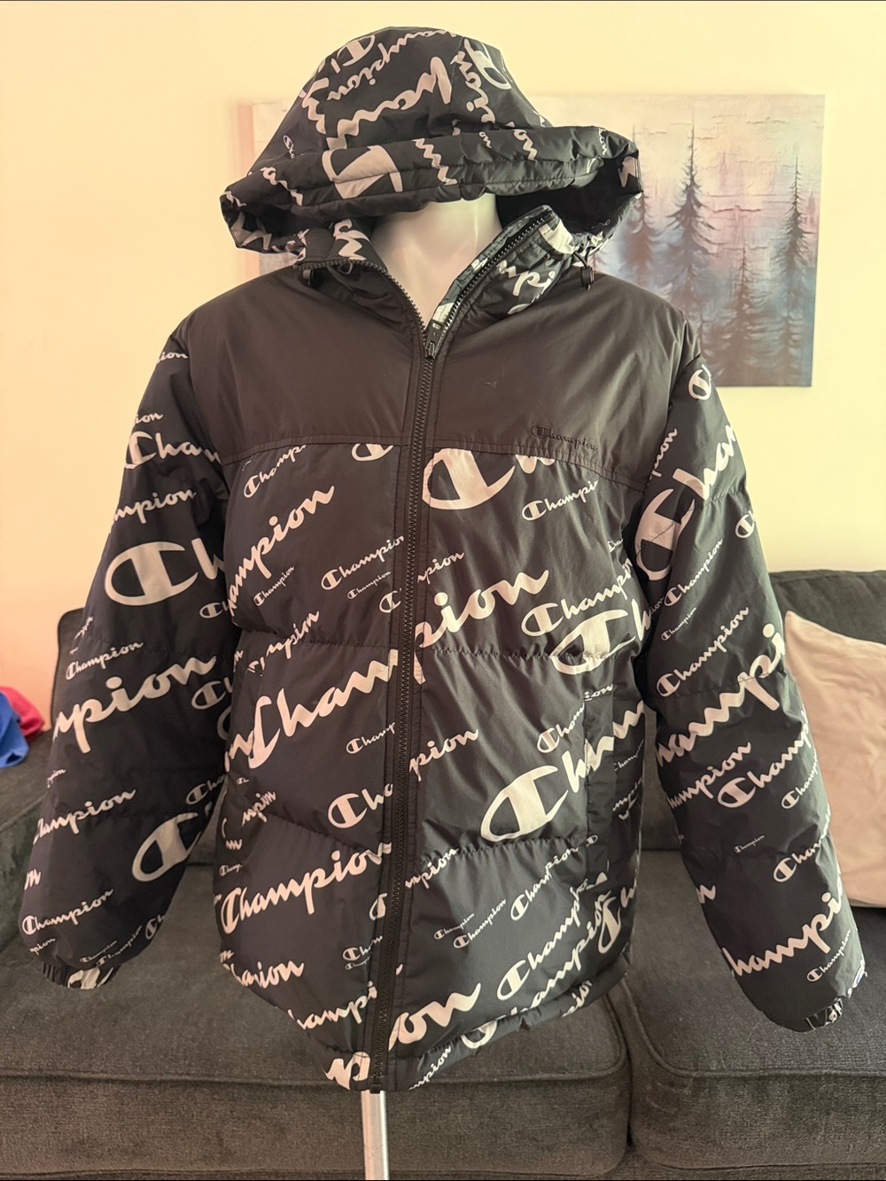 Women’s Large Champion Hooded Coat Puffer Jacket